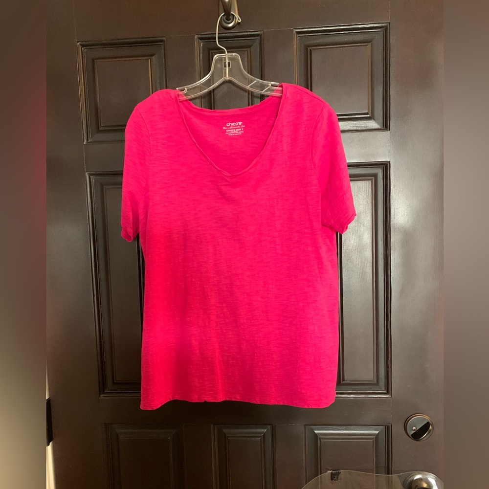 Chico’s Pink Short Sleeve Ultimate Tee size 2(L)